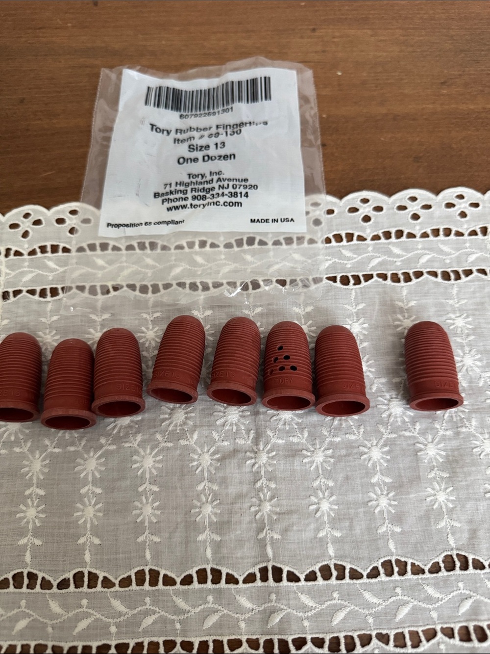 Tory Red/Brown Rubber Thimbles (Set)